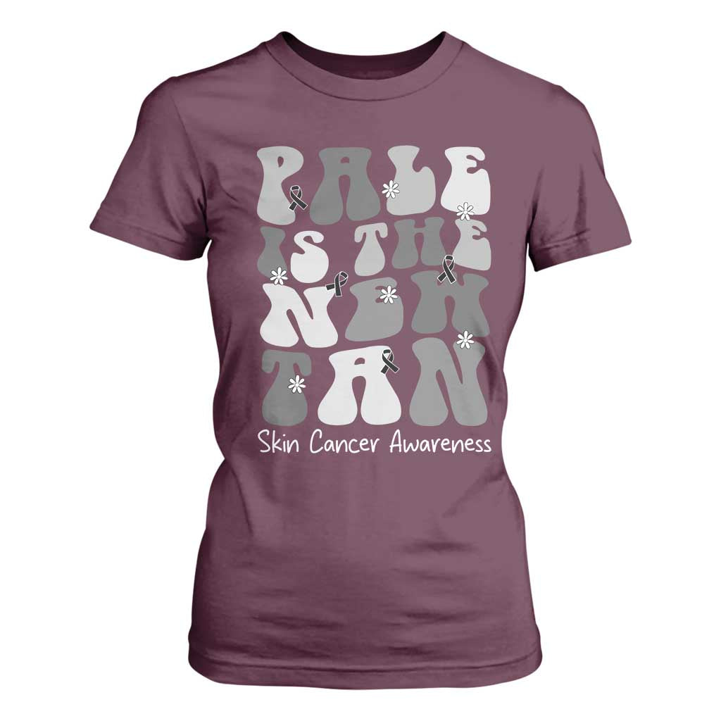 Skin Cancer Warrior T Shirt For Women Pale Is The New Tan