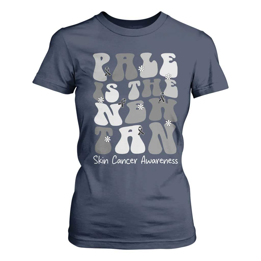 Skin Cancer Warrior T Shirt For Women Pale Is The New Tan
