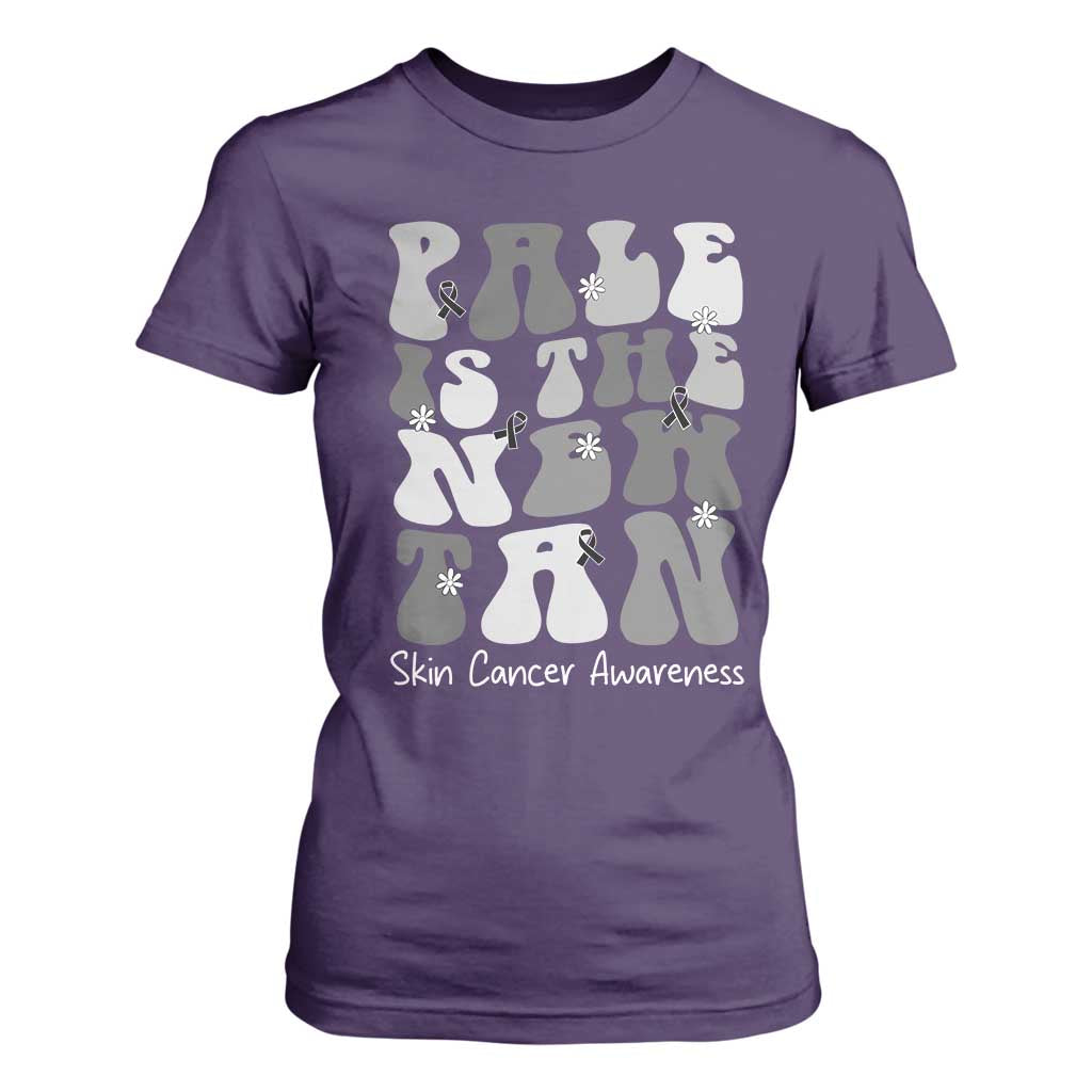 Skin Cancer Warrior T Shirt For Women Pale Is The New Tan