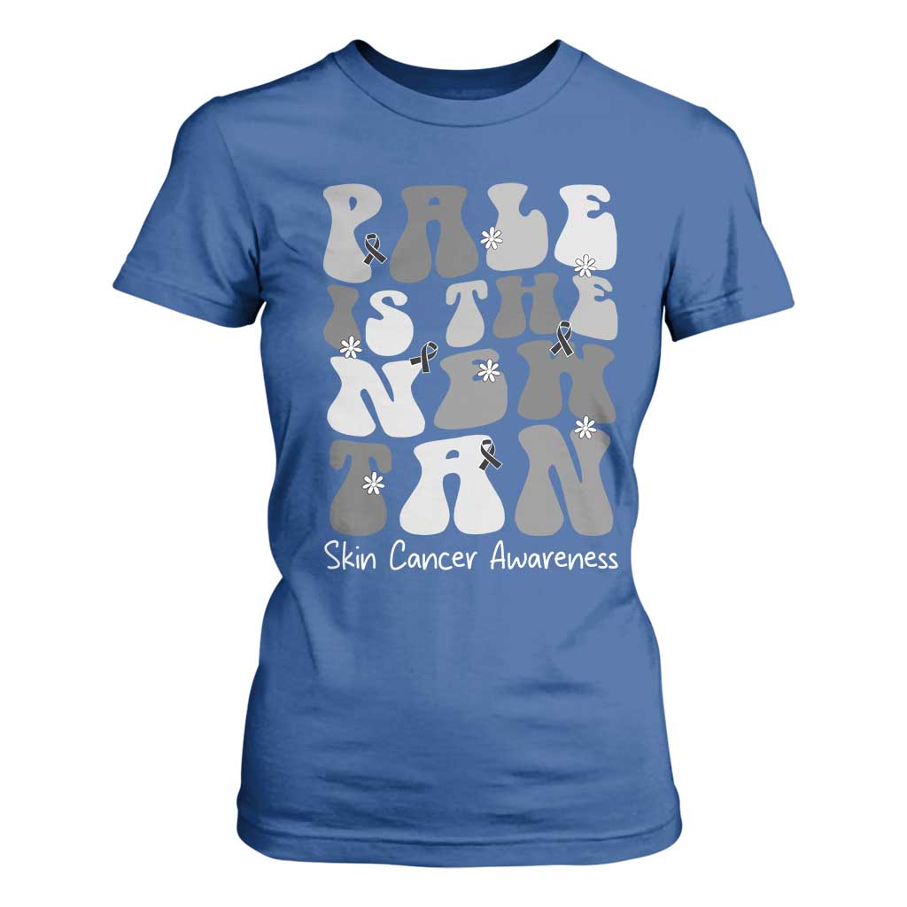 Skin Cancer Warrior T Shirt For Women Pale Is The New Tan