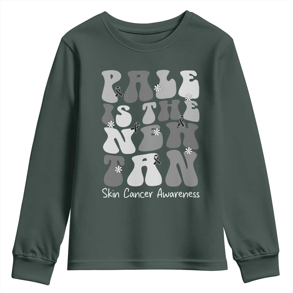 Skin Cancer Warrior Youth Sweatshirt Pale Is The New Tan