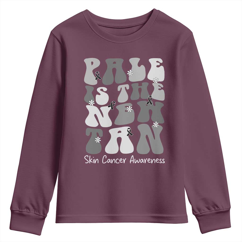 Skin Cancer Warrior Youth Sweatshirt Pale Is The New Tan