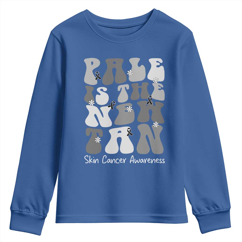 Skin Cancer Warrior Youth Sweatshirt Pale Is The New Tan