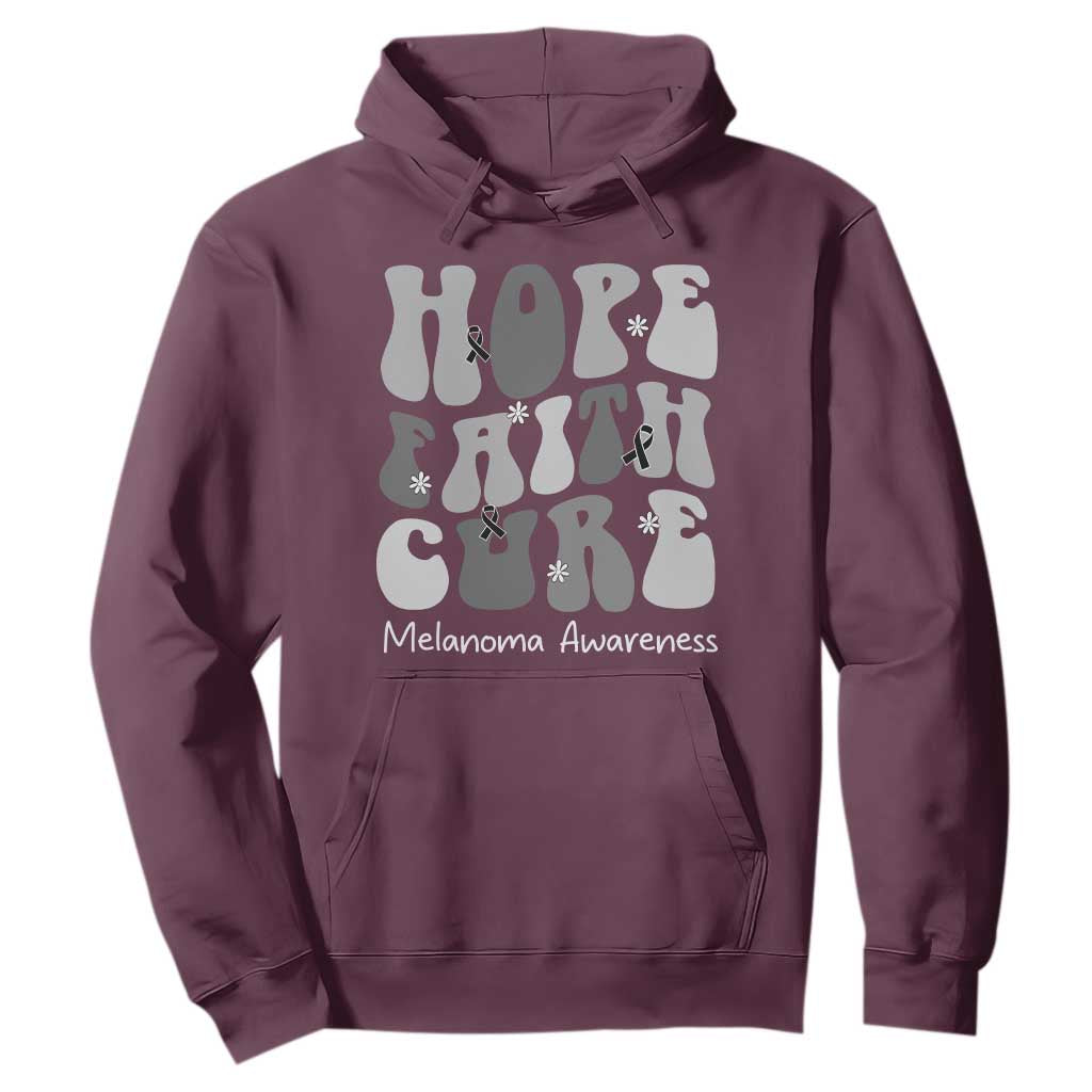Faith Hope Cure Melanoma Hoodie Skin Cancer Fighter