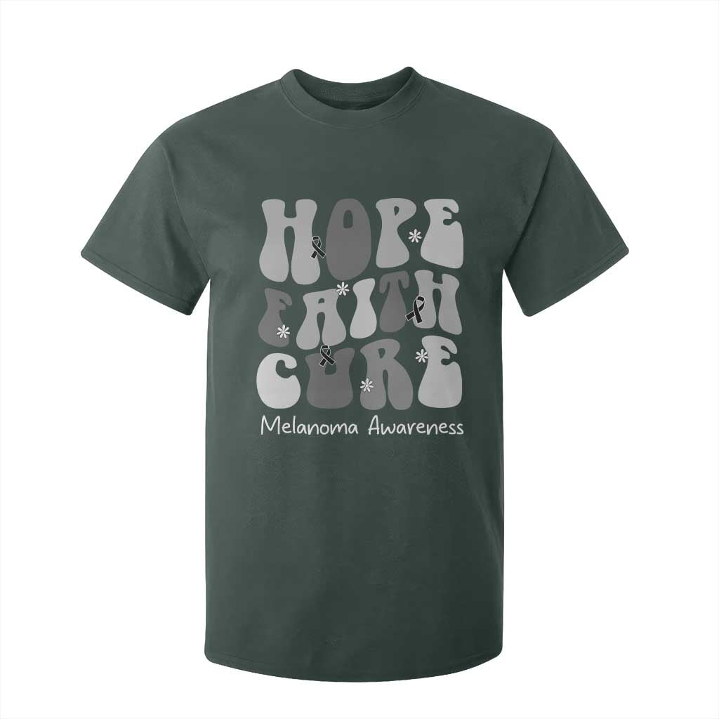 Faith Hope Cure Melanoma T Shirt For Kid Skin Cancer Fighter