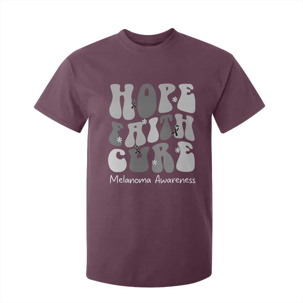 Faith Hope Cure Melanoma T Shirt For Kid Skin Cancer Fighter