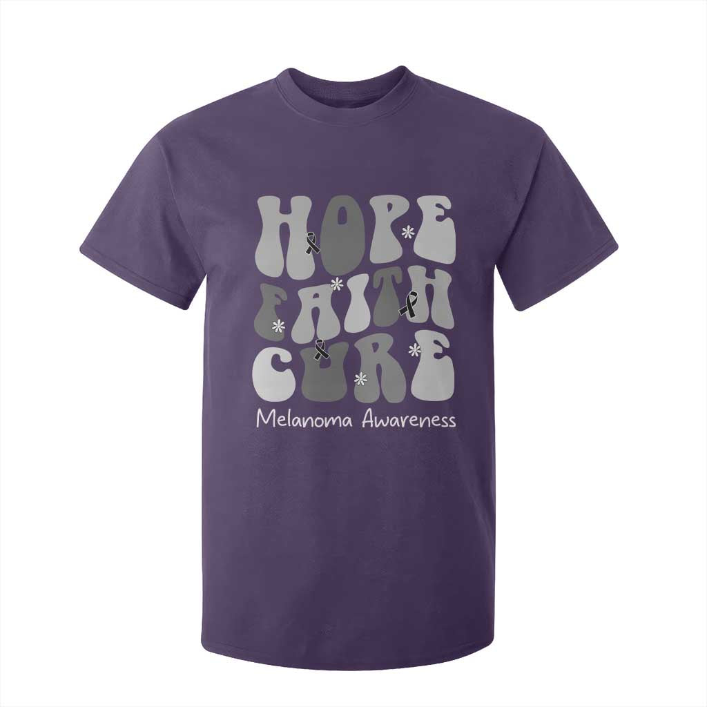 Faith Hope Cure Melanoma T Shirt For Kid Skin Cancer Fighter