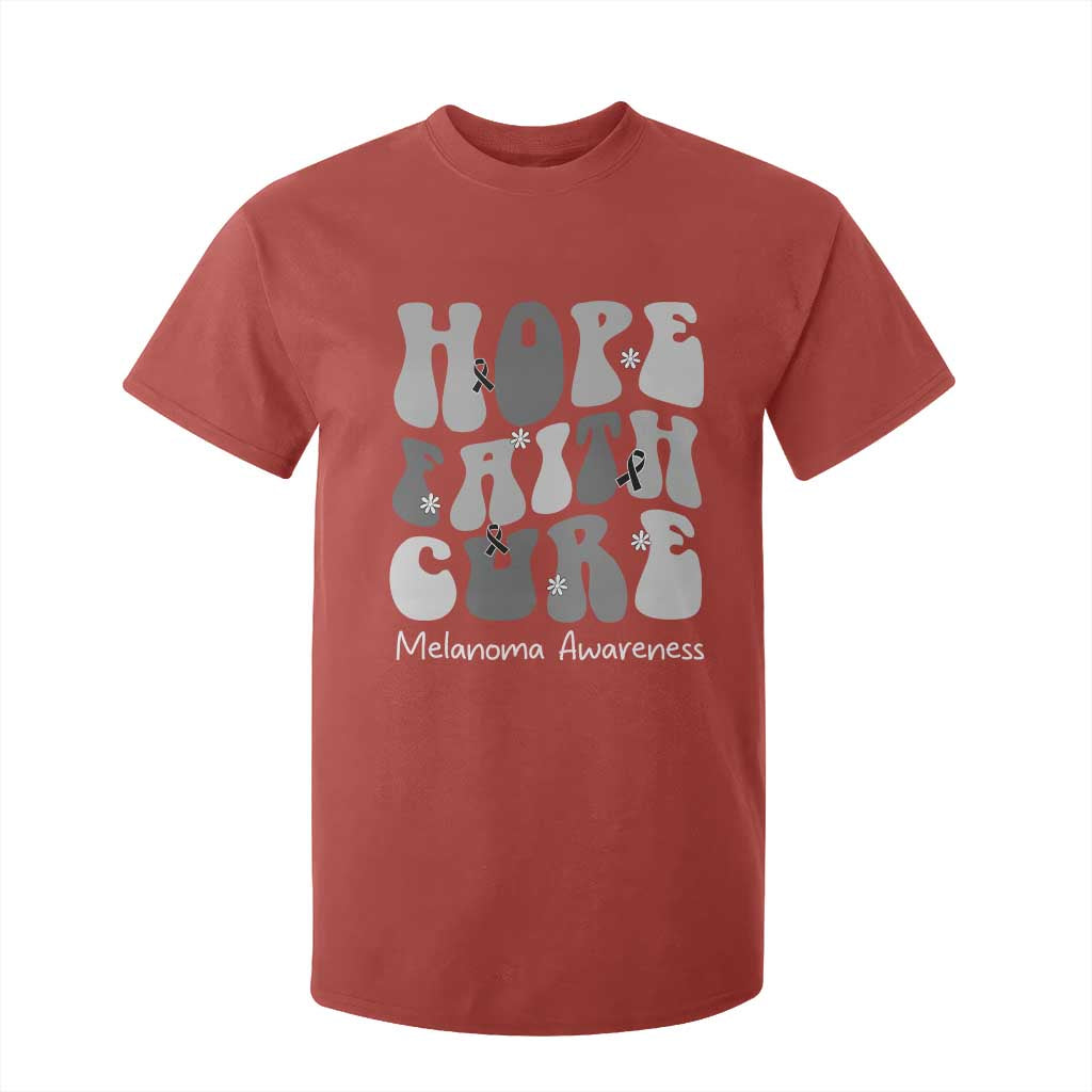 Faith Hope Cure Melanoma T Shirt For Kid Skin Cancer Fighter