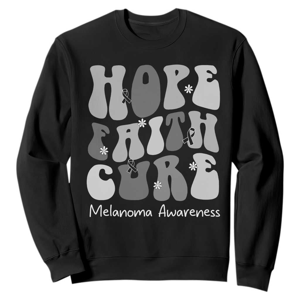 Faith Hope Cure Melanoma Sweatshirt Skin Cancer Fighter