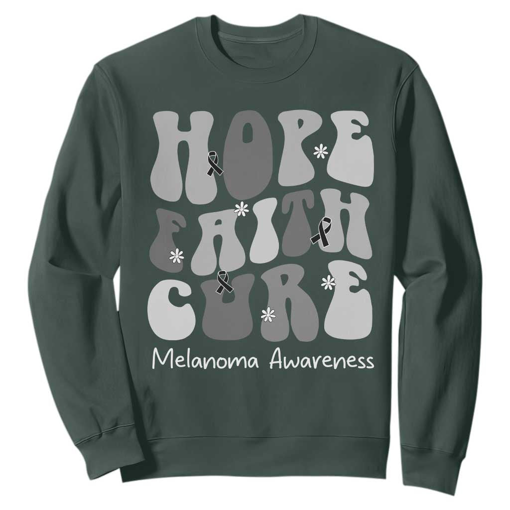 Faith Hope Cure Melanoma Sweatshirt Skin Cancer Fighter