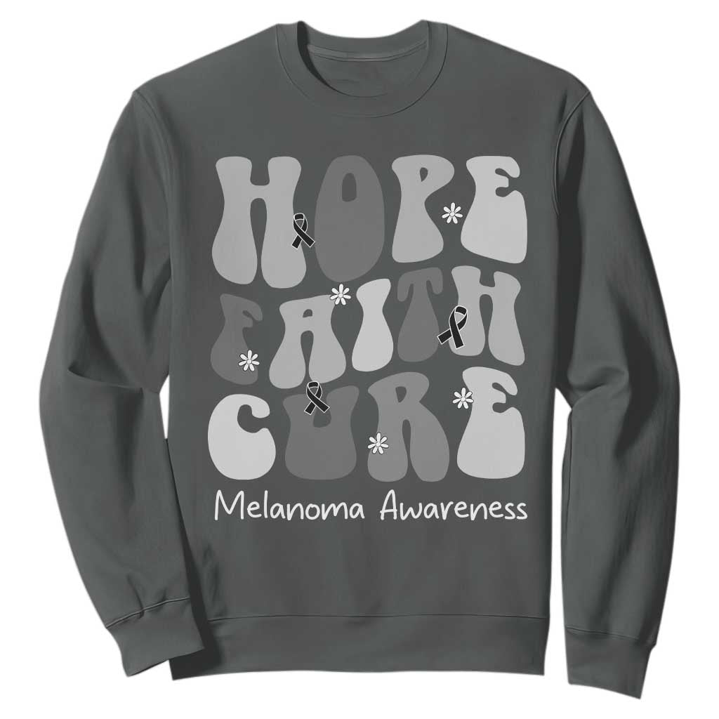 Faith Hope Cure Melanoma Sweatshirt Skin Cancer Fighter