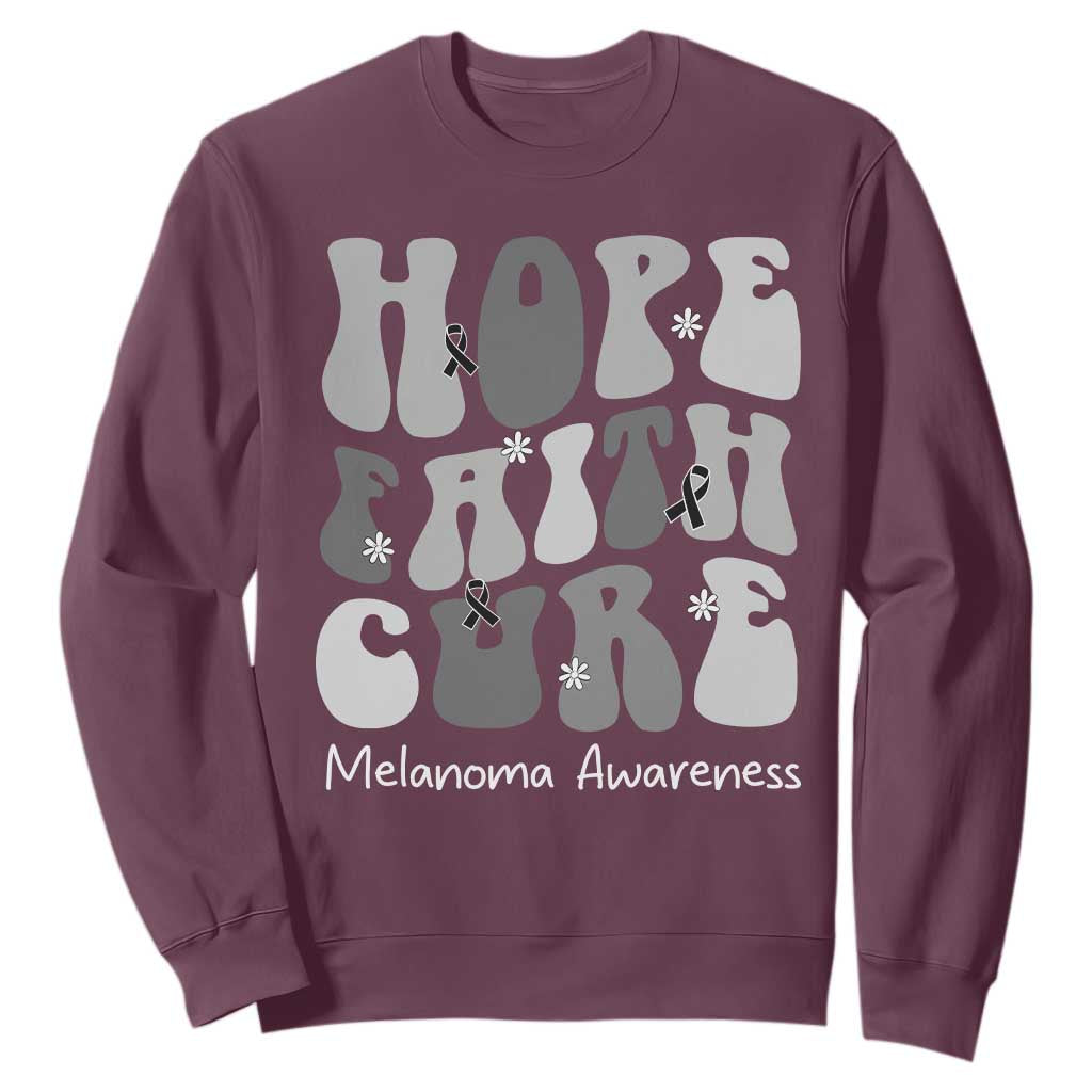 Faith Hope Cure Melanoma Sweatshirt Skin Cancer Fighter