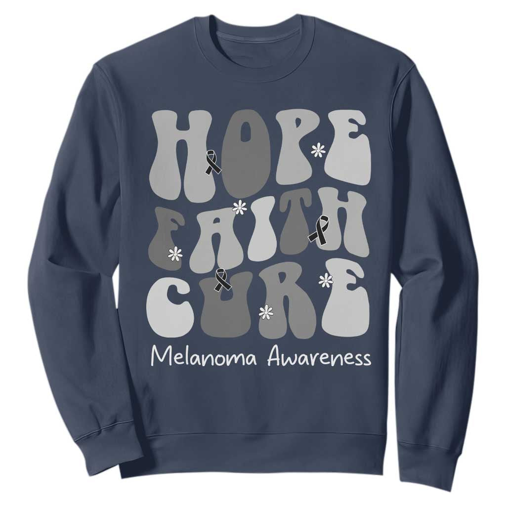 Faith Hope Cure Melanoma Sweatshirt Skin Cancer Fighter