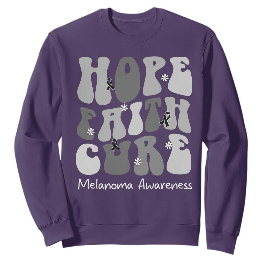 Faith Hope Cure Melanoma Sweatshirt Skin Cancer Fighter