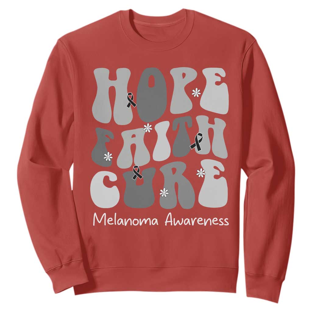 Faith Hope Cure Melanoma Sweatshirt Skin Cancer Fighter