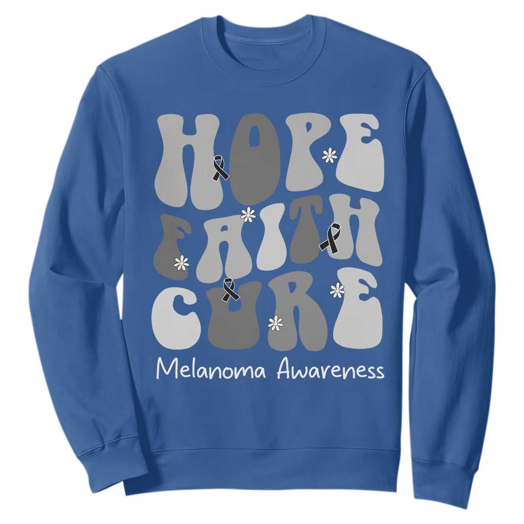 Faith Hope Cure Melanoma Sweatshirt Skin Cancer Fighter