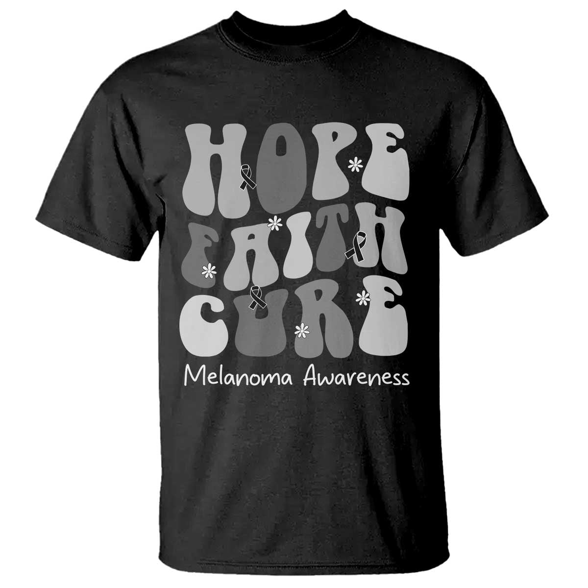 Faith Hope Cure Melanoma T Shirt Skin Cancer Fighter