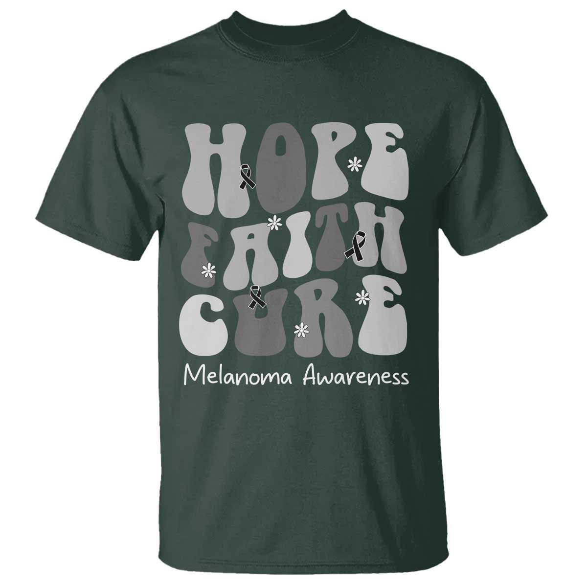 Faith Hope Cure Melanoma T Shirt Skin Cancer Fighter