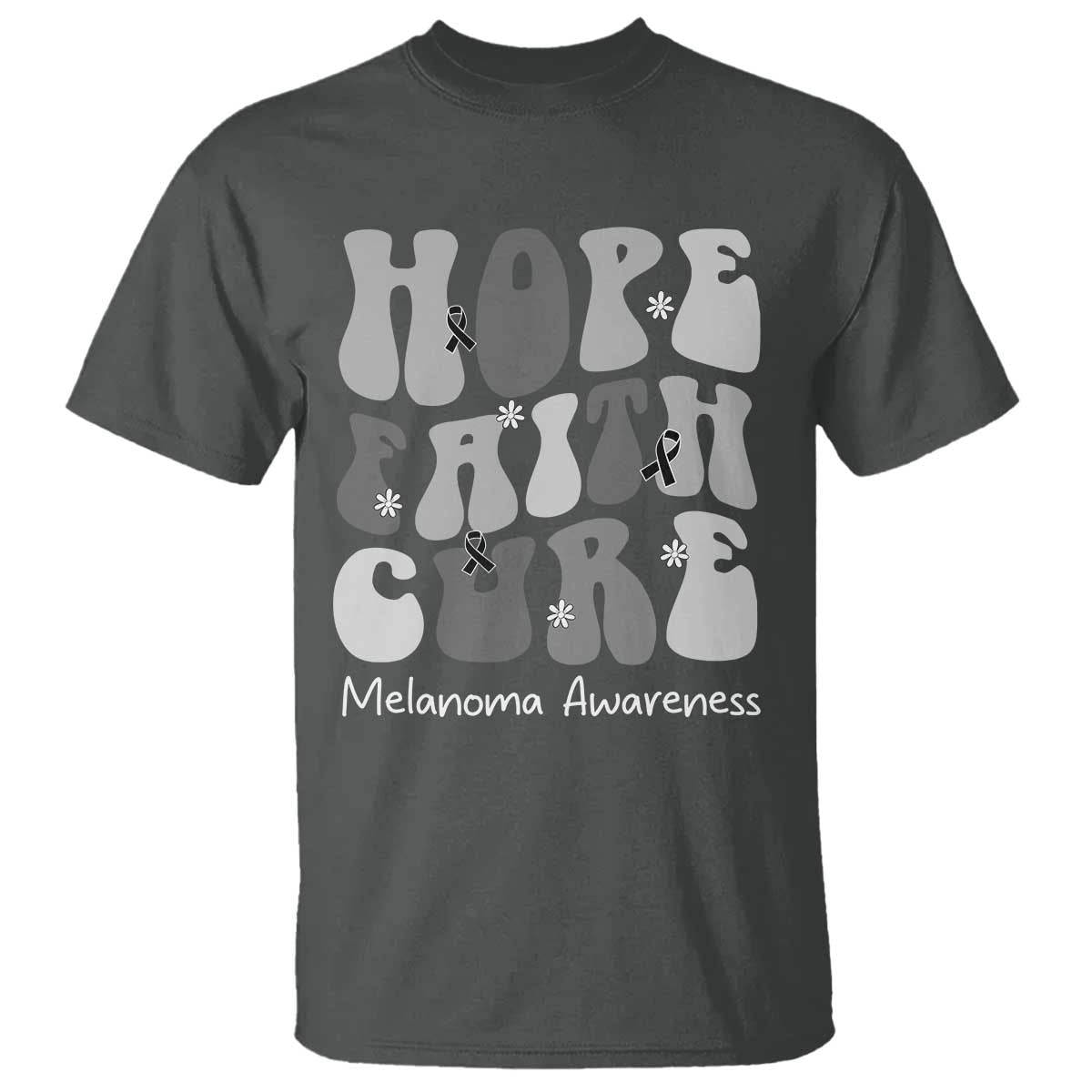 Faith Hope Cure Melanoma T Shirt Skin Cancer Fighter