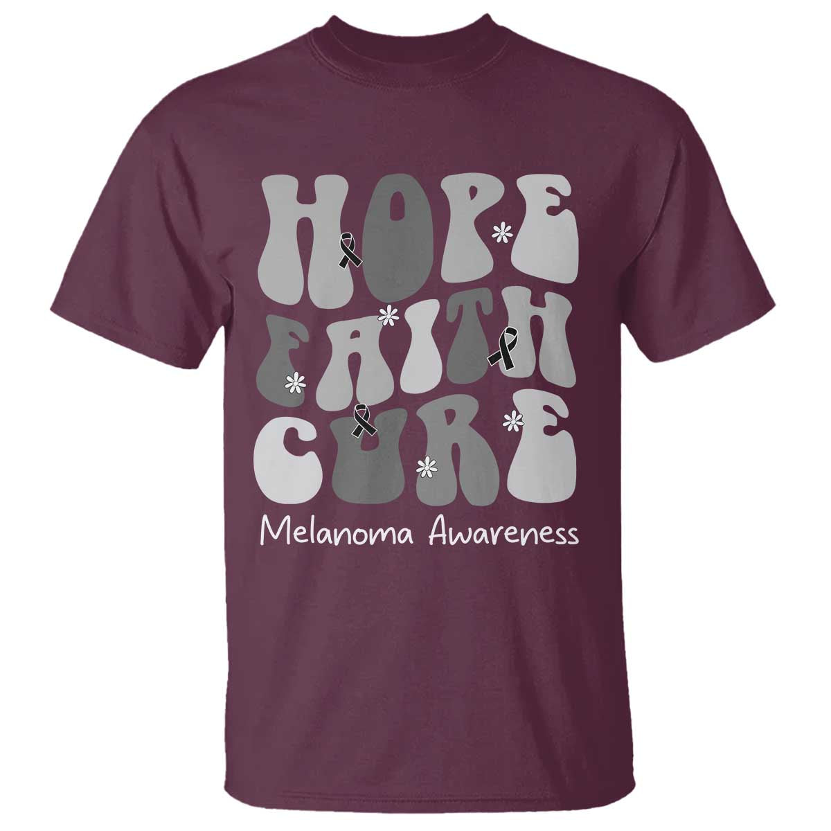 Faith Hope Cure Melanoma T Shirt Skin Cancer Fighter