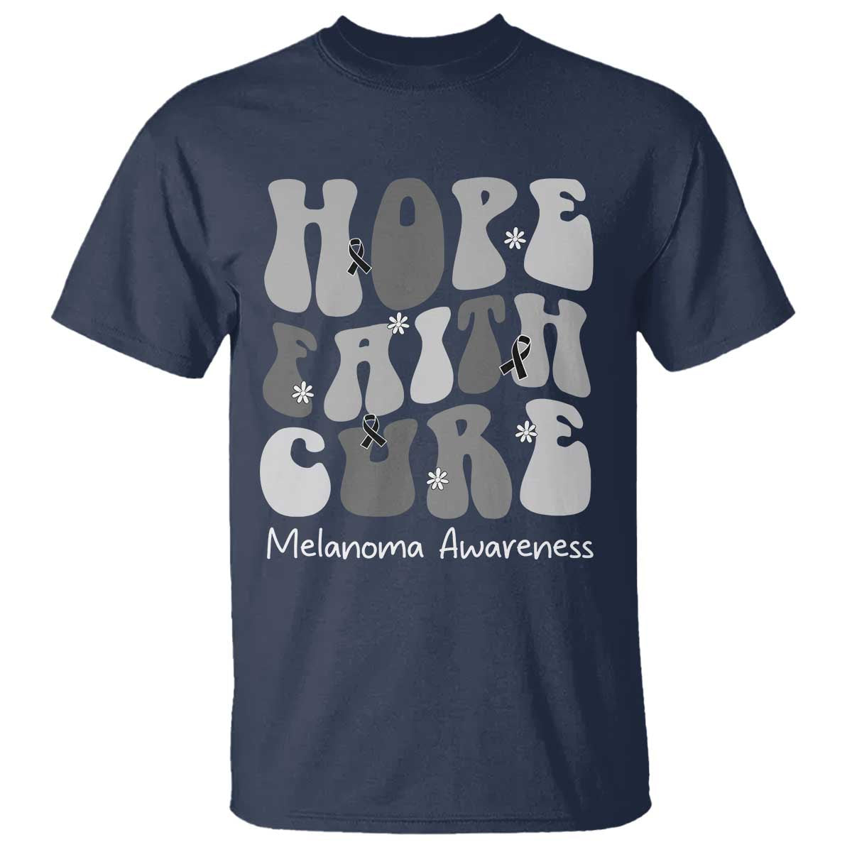 Faith Hope Cure Melanoma T Shirt Skin Cancer Fighter
