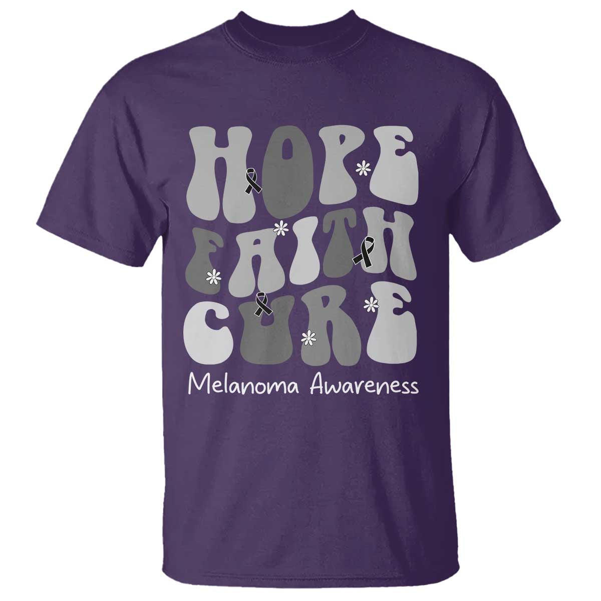 Faith Hope Cure Melanoma T Shirt Skin Cancer Fighter