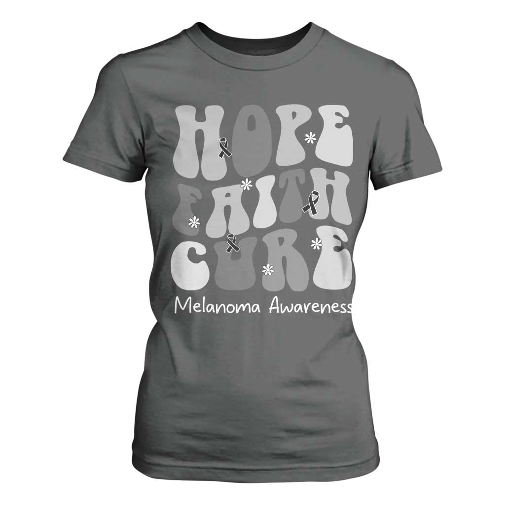 Faith Hope Cure Melanoma T Shirt For Women Skin Cancer Fighter