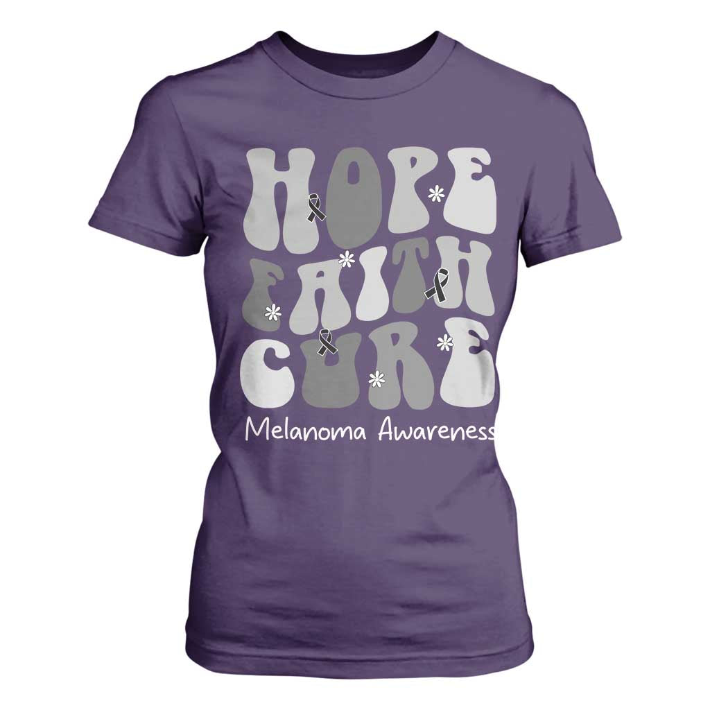 Faith Hope Cure Melanoma T Shirt For Women Skin Cancer Fighter