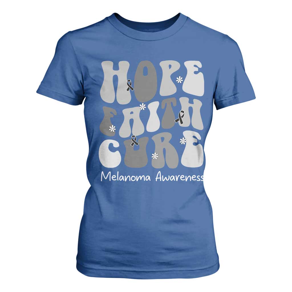 Faith Hope Cure Melanoma T Shirt For Women Skin Cancer Fighter