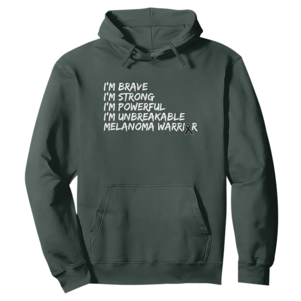 I Am Brave Strong Powerful Unbreakable Hoodie Melanoma Warrior Support