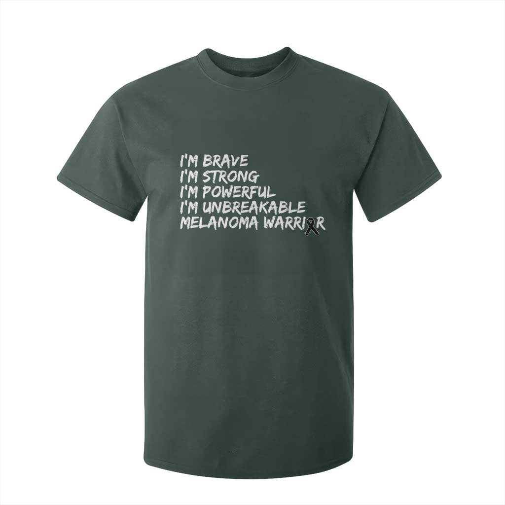 I Am Brave Strong Powerful Unbreakable T Shirt For Kid Melanoma Warrior Support