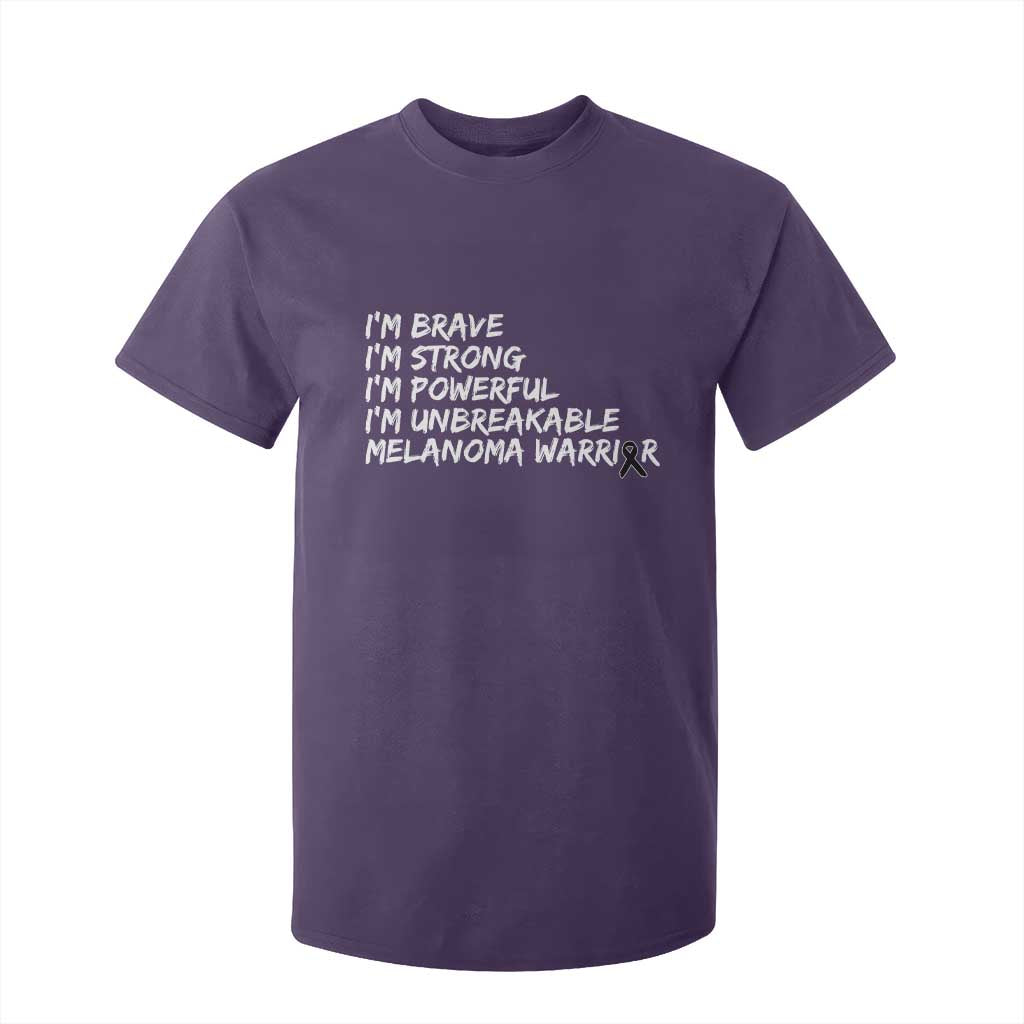 I Am Brave Strong Powerful Unbreakable T Shirt For Kid Melanoma Warrior Support