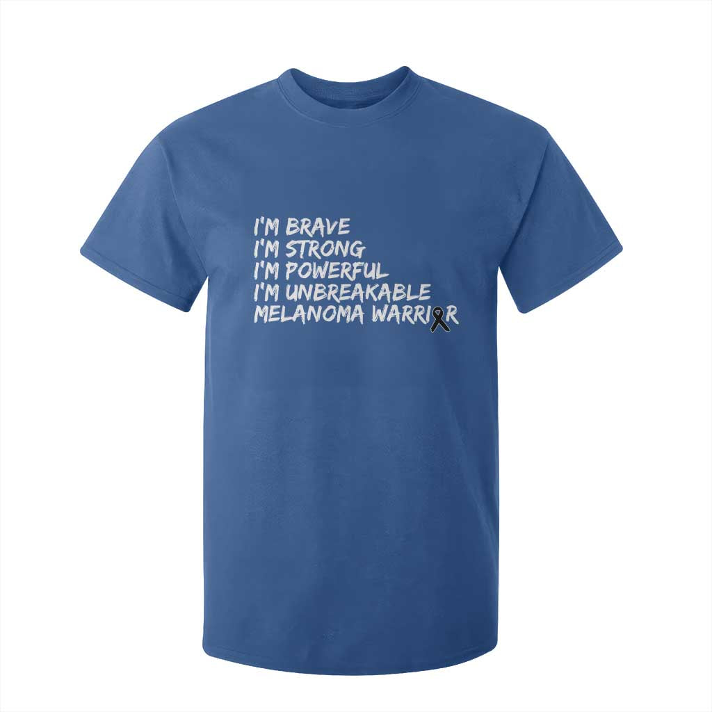 I Am Brave Strong Powerful Unbreakable T Shirt For Kid Melanoma Warrior Support