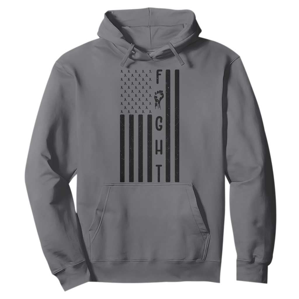 Fight Skin Cancer Melanoma Fighter USA Flag Hoodie