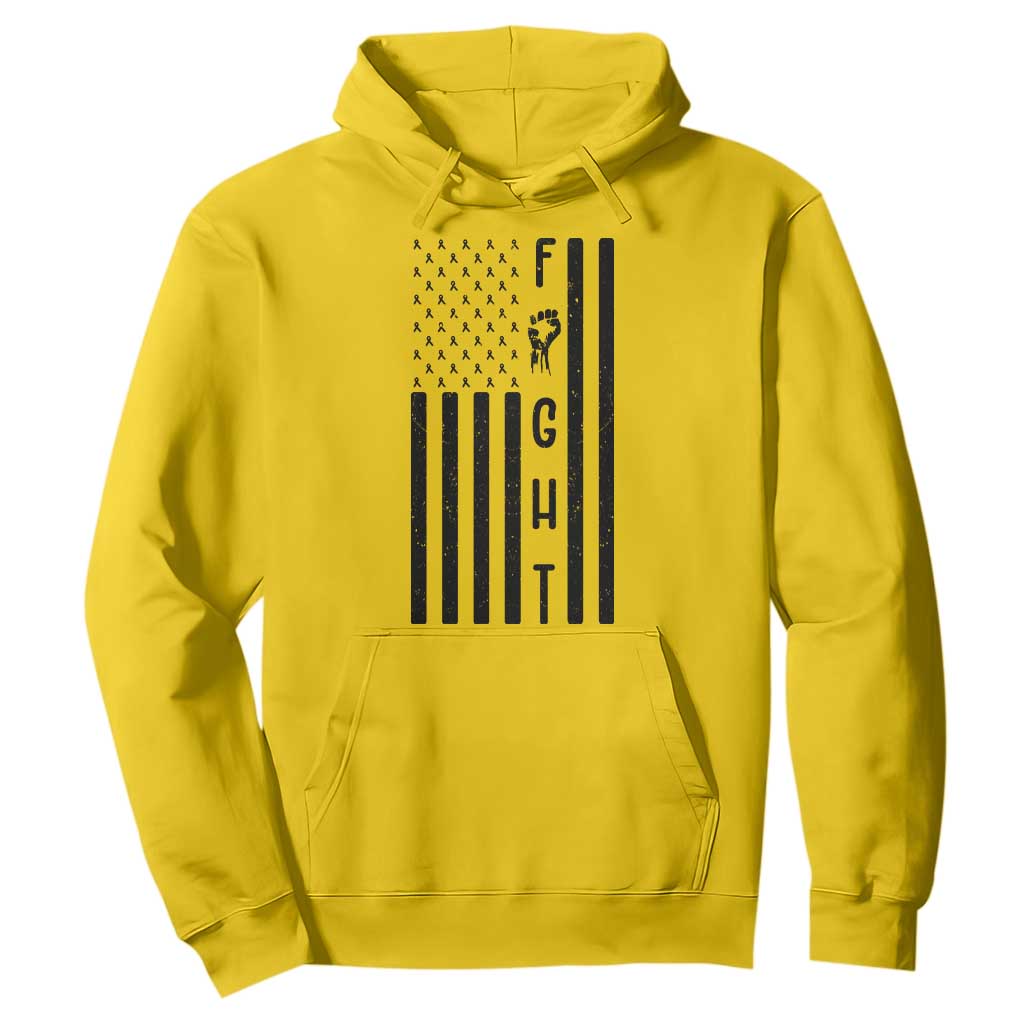 Fight Skin Cancer Melanoma Fighter USA Flag Hoodie