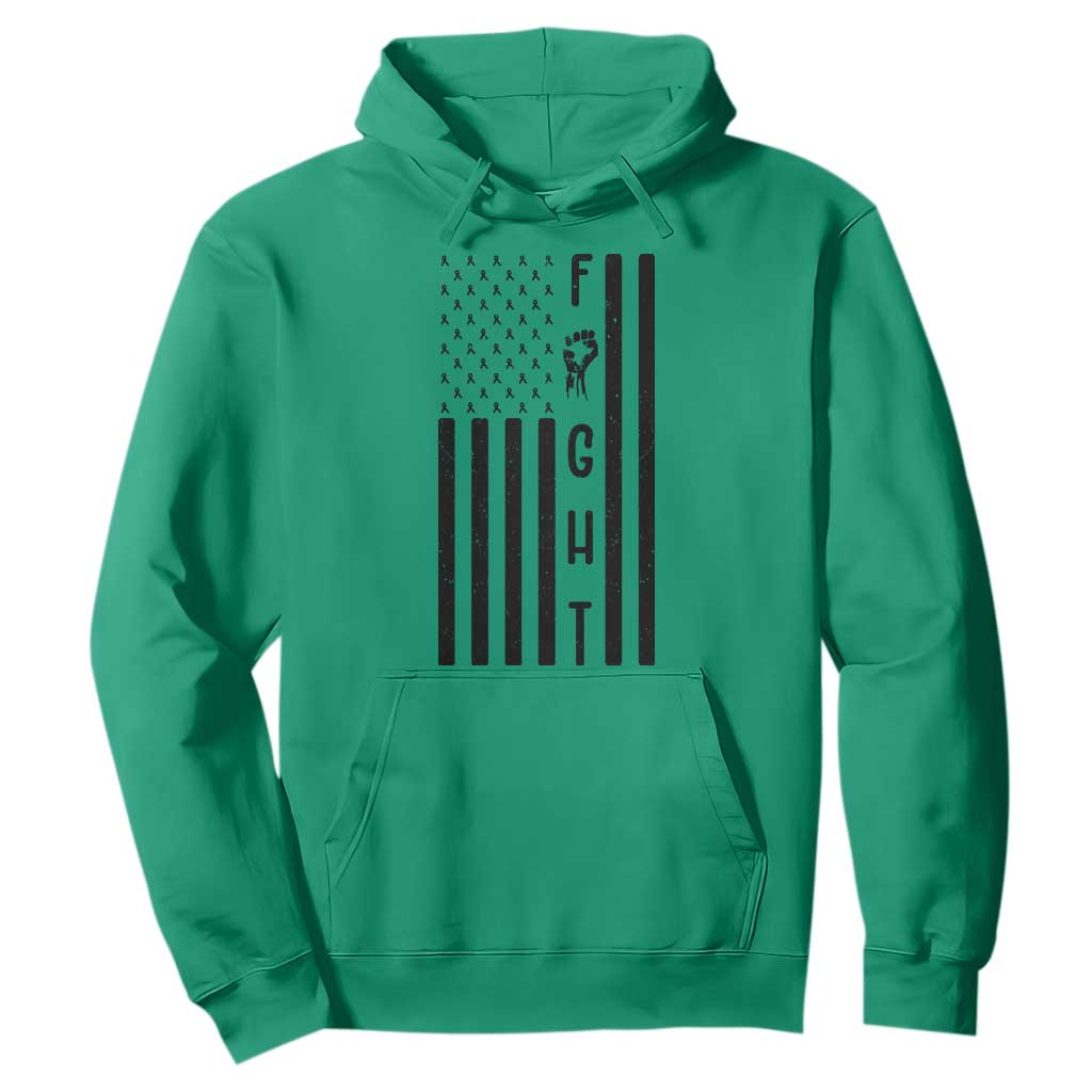 Fight Skin Cancer Melanoma Fighter USA Flag Hoodie