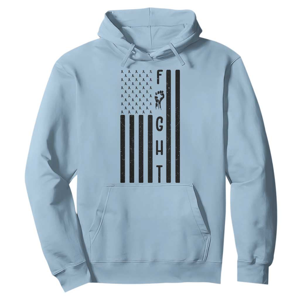 Fight Skin Cancer Melanoma Fighter USA Flag Hoodie