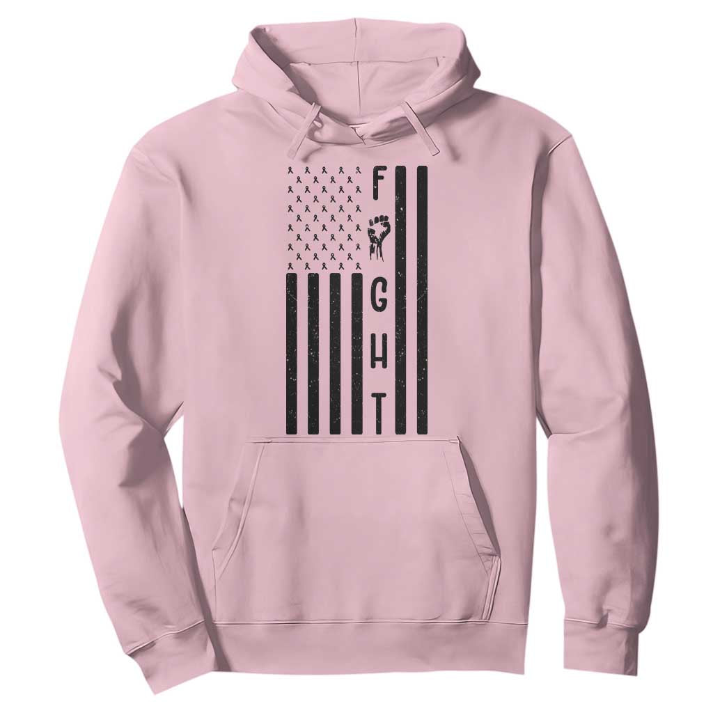 Fight Skin Cancer Melanoma Fighter USA Flag Hoodie