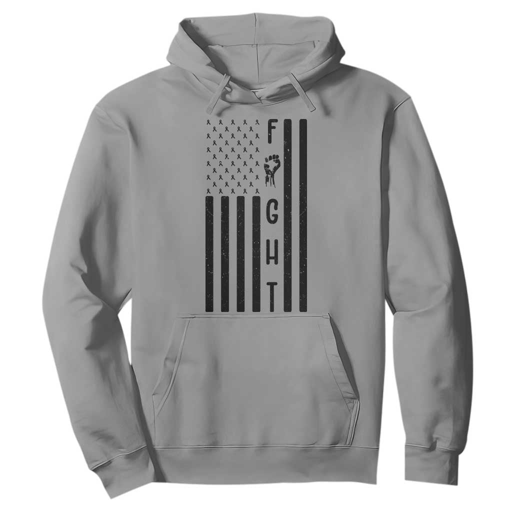 Fight Skin Cancer Melanoma Fighter USA Flag Hoodie