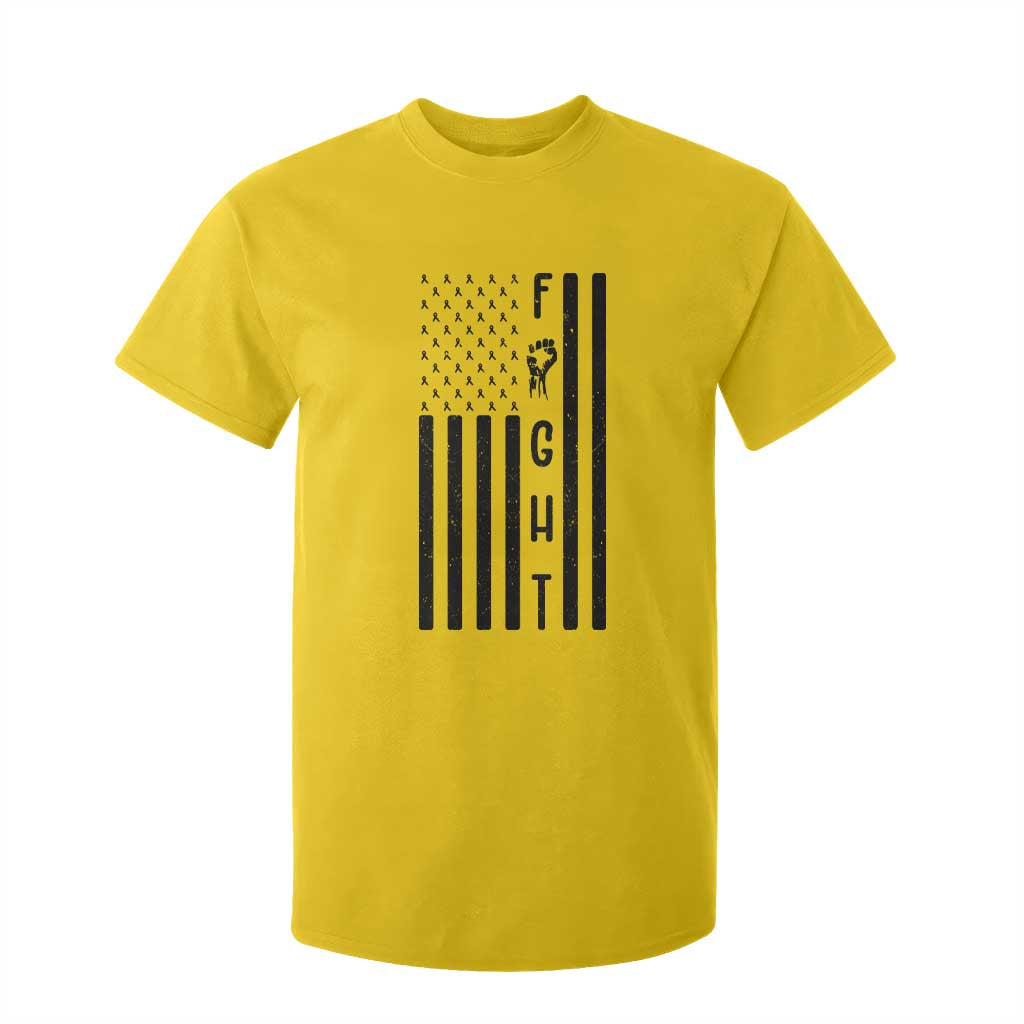 Fight Skin Cancer Melanoma Fighter USA Flag T Shirt For Kid