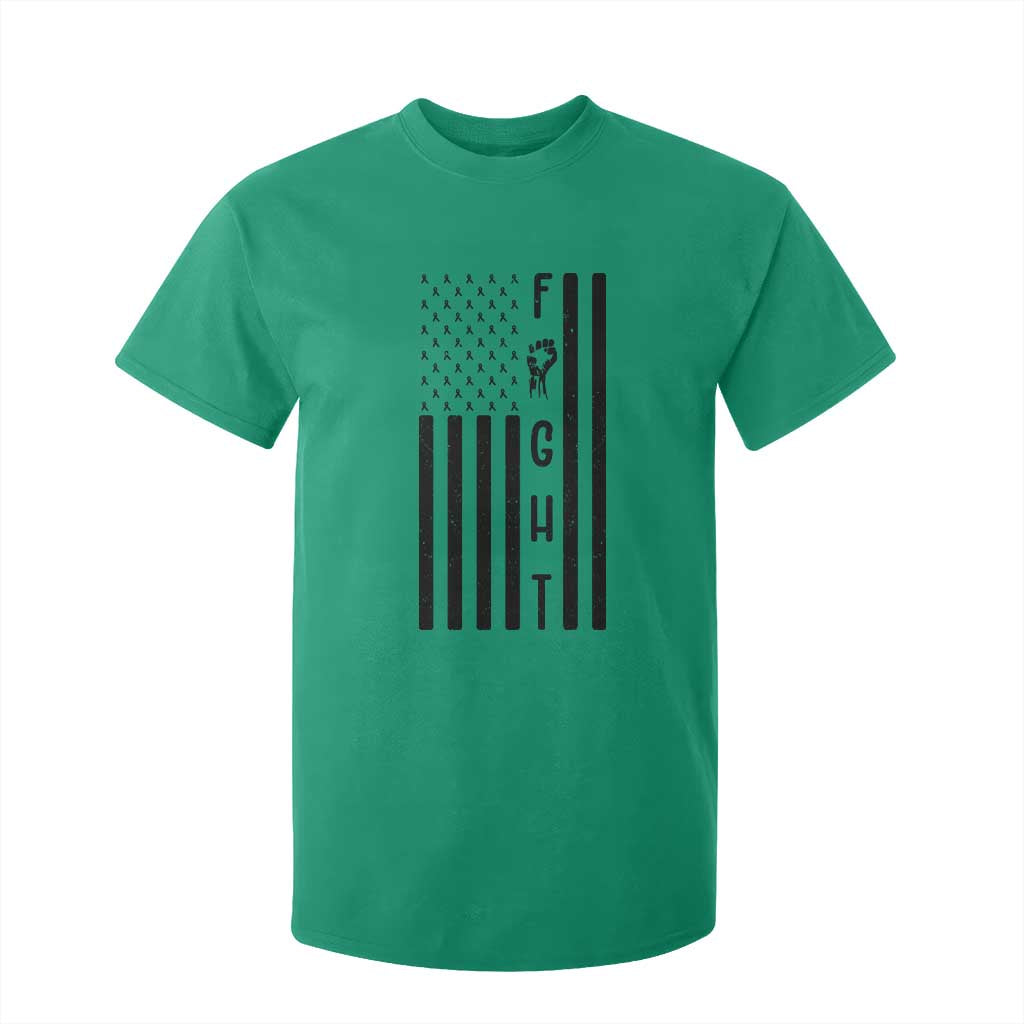 Fight Skin Cancer Melanoma Fighter USA Flag T Shirt For Kid