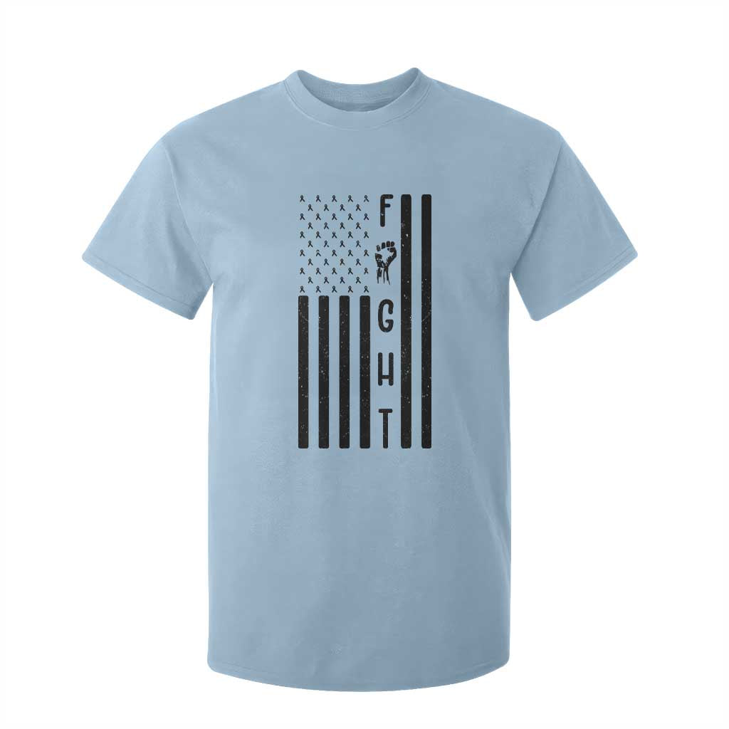 Fight Skin Cancer Melanoma Fighter USA Flag T Shirt For Kid