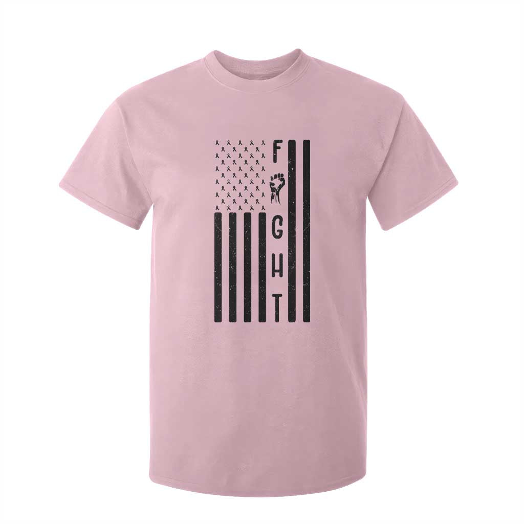 Fight Skin Cancer Melanoma Fighter USA Flag T Shirt For Kid