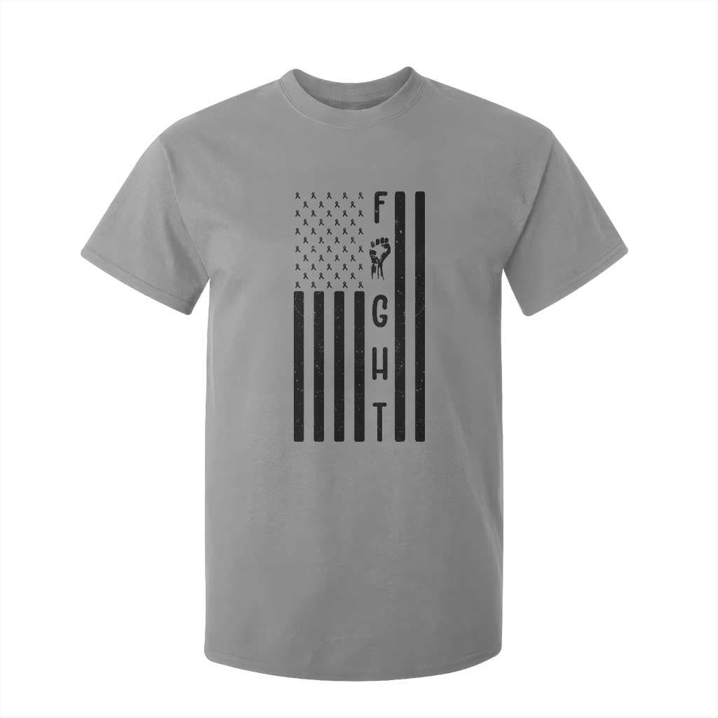Fight Skin Cancer Melanoma Fighter USA Flag T Shirt For Kid