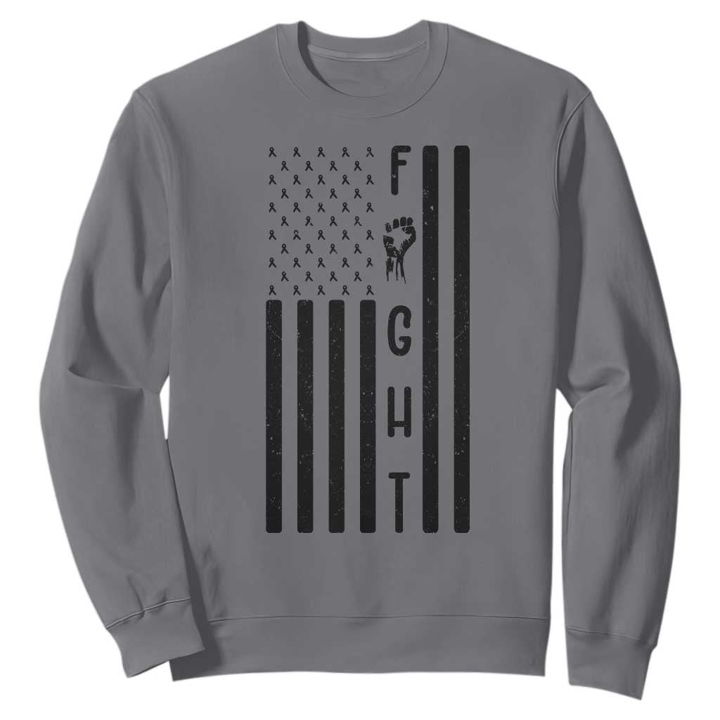 Fight Skin Cancer Melanoma Fighter USA Flag Sweatshirt