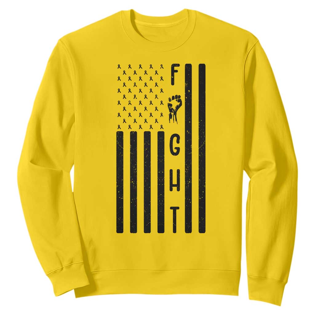 Fight Skin Cancer Melanoma Fighter USA Flag Sweatshirt