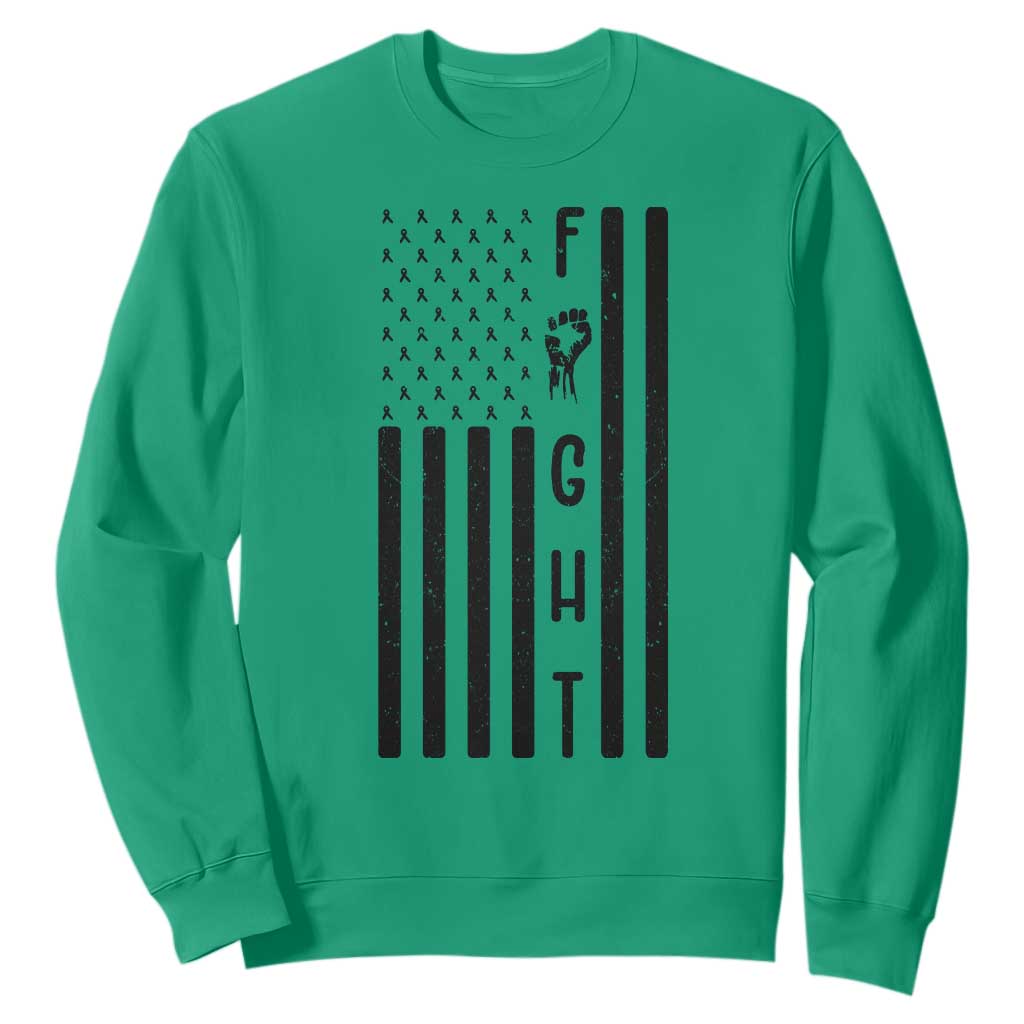 Fight Skin Cancer Melanoma Fighter USA Flag Sweatshirt
