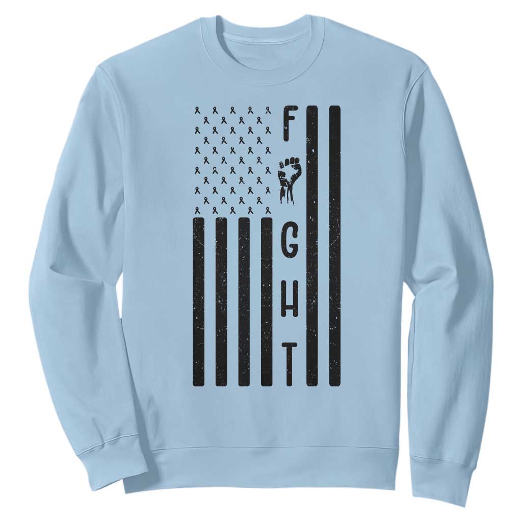 Fight Skin Cancer Melanoma Fighter USA Flag Sweatshirt