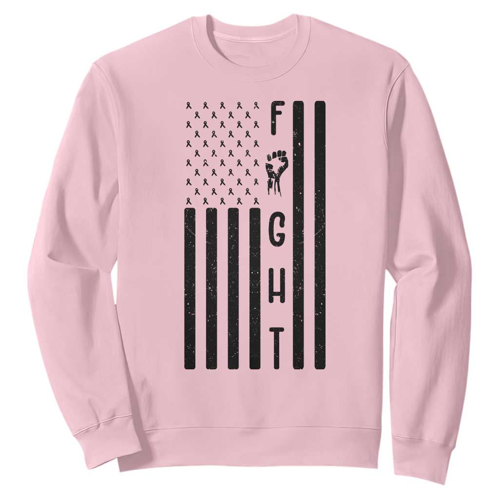 Fight Skin Cancer Melanoma Fighter USA Flag Sweatshirt