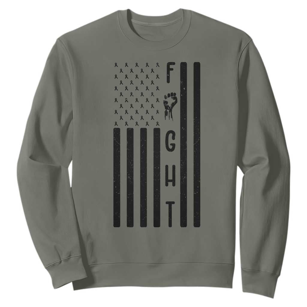 Fight Skin Cancer Melanoma Fighter USA Flag Sweatshirt